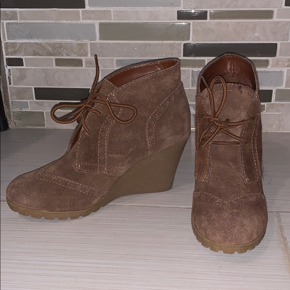 Brown suede boots
